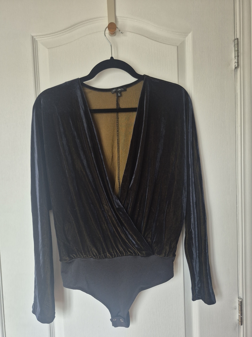 Dynamite Velvet Wrap Bodysuit